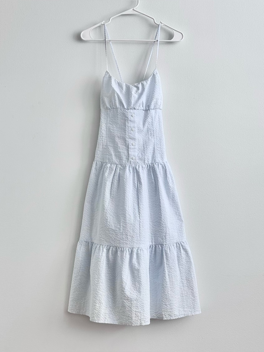 Frankie’s Bikinis x Victoria’s Secret Prairie Cotton Seersucker Midi Dress NWT
